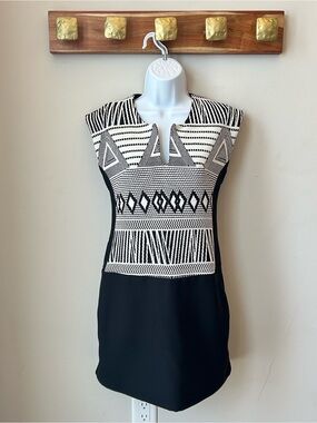 🇨🇦 MELISSA NEPTON Black & Ivory Geometric Office Siren Corporate Girlie Size XS